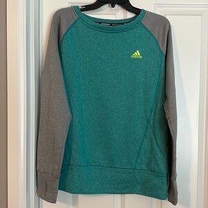 Adidas Climawarm fleece, size large. Grey and teal.